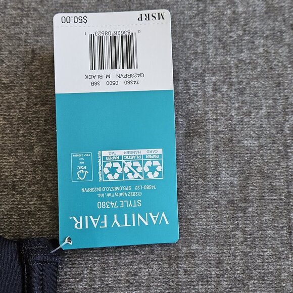 Vanity Fair 38B Black Beauty Back Strapless Bra Removable Straps 74380 Stretch - Picture 7 of 16